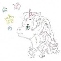 Stickdatei - Baby Unicorn LineArt 3